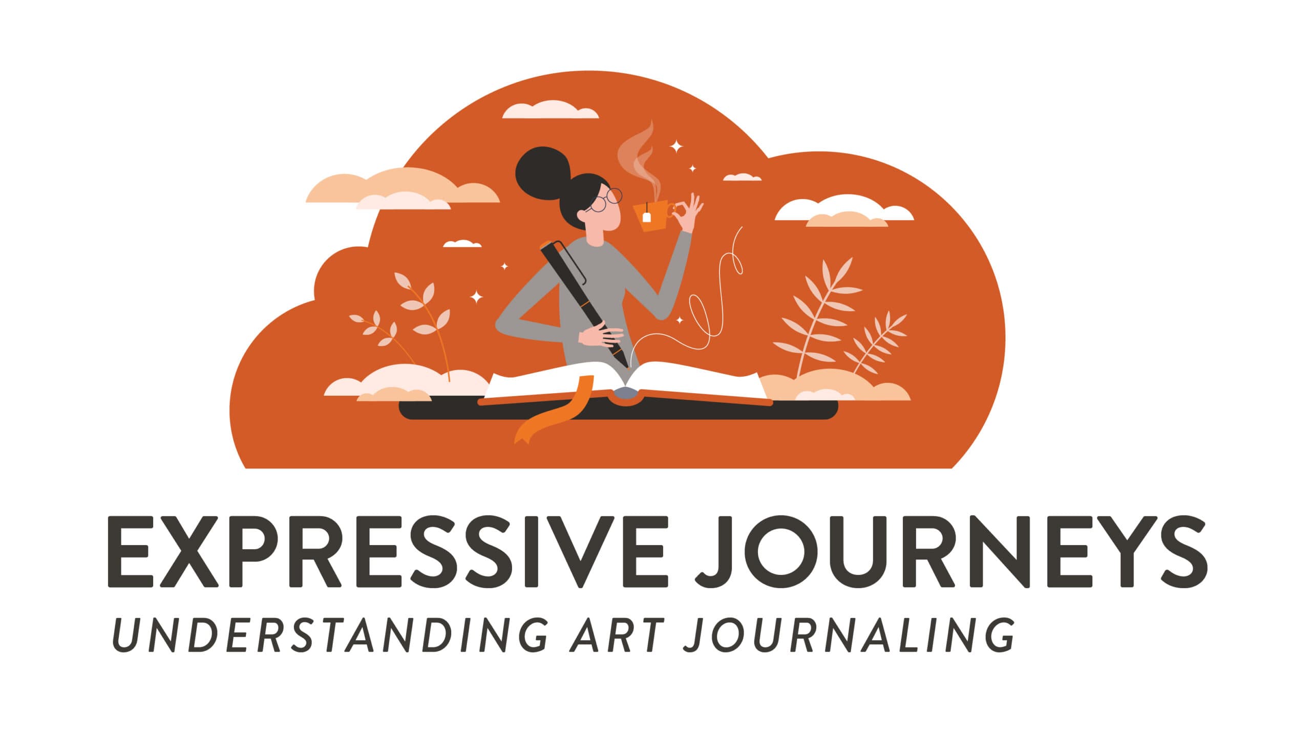 blog title graphic with illustrated artist sketching in journal