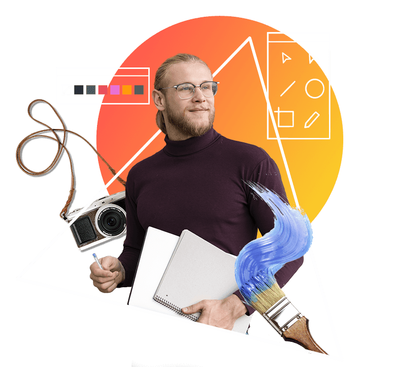 A young art school student with a sketchpad
