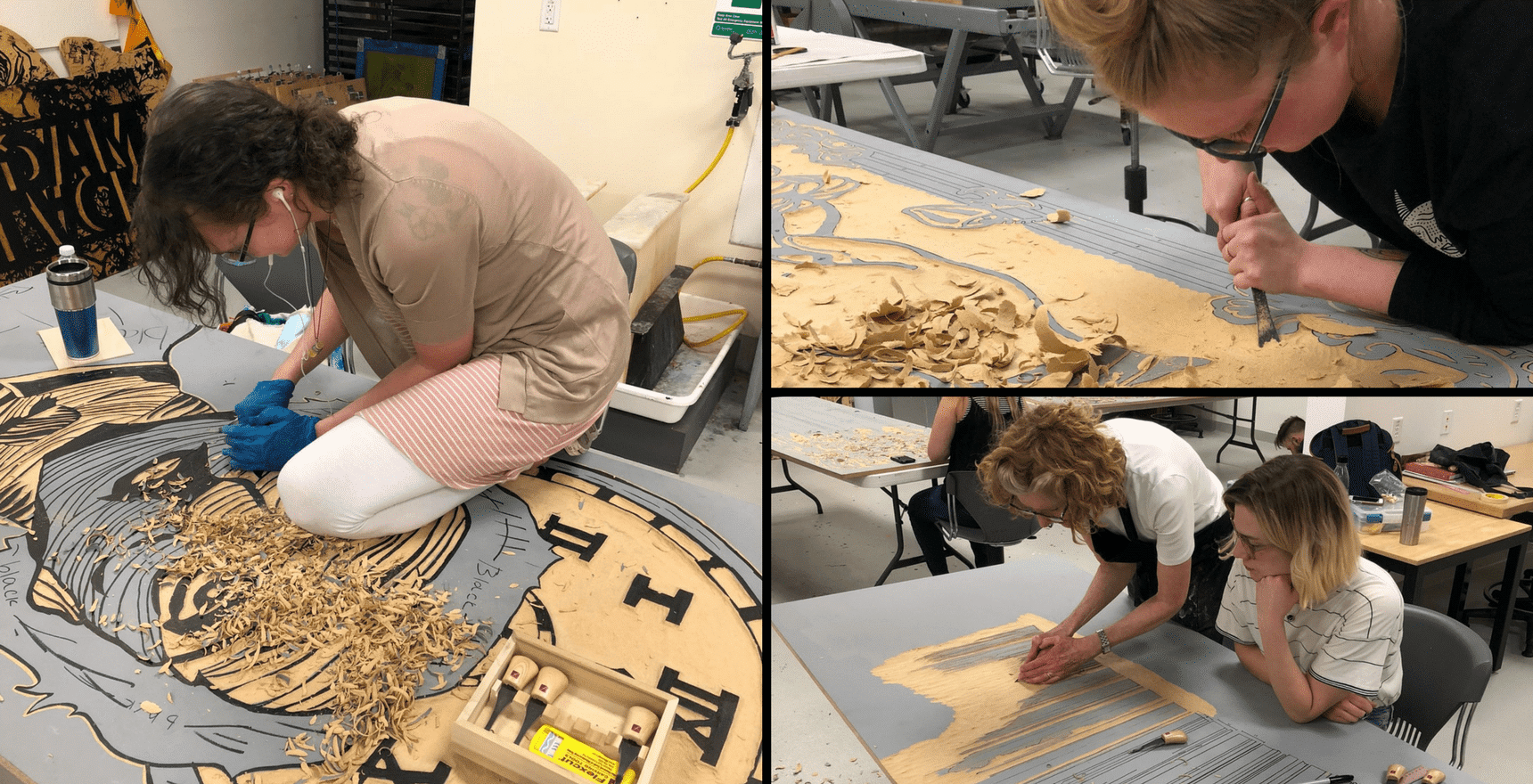 A wood carving work in progress